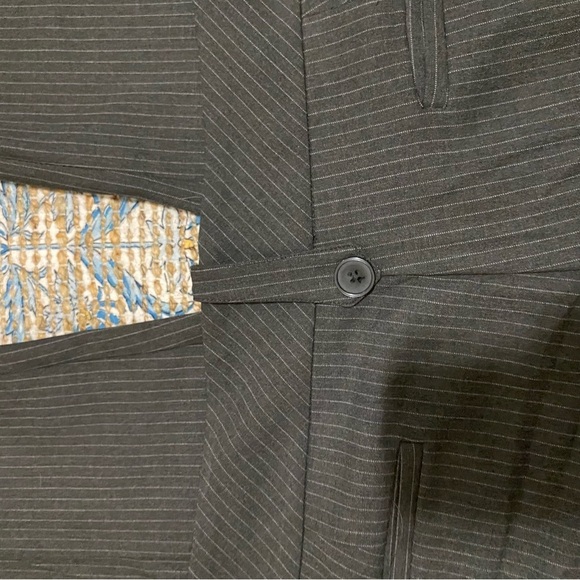 Elegant Black Pinstripe Women's Pantsuit - Picture 4 of 8